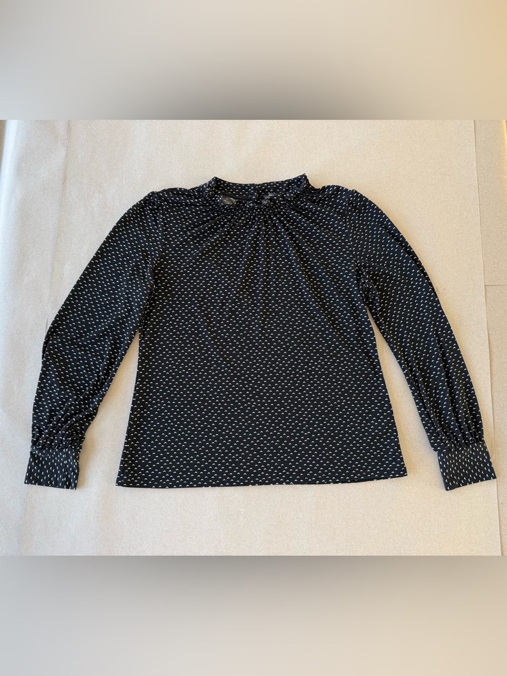 Adrianna Papell — NWOT Black Blouse with White Dot Pattern — Size L